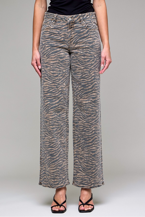 Tiger Print High Rise Dad Jean
